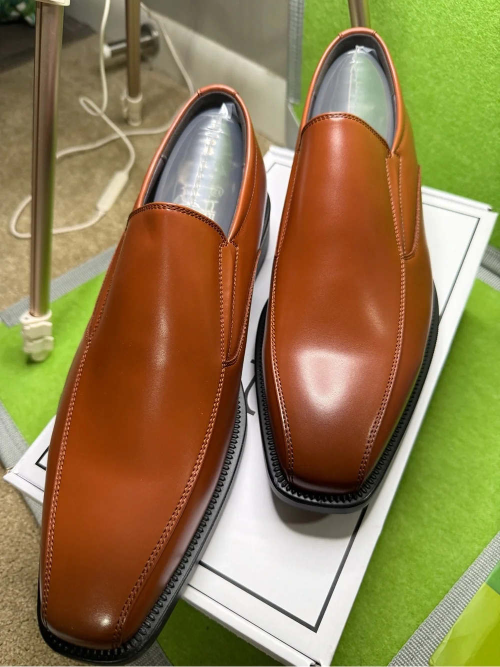 Men's Slip-On Split Leather Dress Shoe - Brown